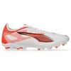 Image de PUMA Ultra 5 Pro MG, Chaussure de Football Unisexe, PUMA White-PUMA Black-Glowing Red,