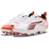 Image de Puma Mixte Enfant Ultra 5 Play FG/AG Jr Flat-Sheets, Puma White Puma Black Glowing Red, 37 EU
