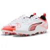 Image de PUMA Ultra 5 Play MG JR Chaussure de Football, White Black-Glowing Red, 38 EU