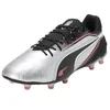 Image de Puma King Match FG/AG, Chaussure de Football Unisexe, Puma Silver-Puma Black-Sun Struck-Puma White,