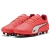 Image de Puma King Match FG/AG JR, Chaussure de Football Unisexe, Glowing Red-Puma White-Red Fire,