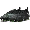 Image de Puma Future 8 Play FG/AG JR, Chaussure de Football Unisexe, Puma Black-Puma Silver-Fluo Green,