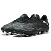 Image de Puma Future 8 Play FG/AG, Chaussure de Football Unisexe, Puma Black-Puma Silver-Fluo Green,