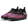 Image de PUMA Future 8 Match MG JR, Chaussure de Football Unisexe, PUMA Black-PUMA White-Glowing Red,