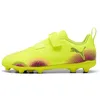 Image de PUMA FUTURE 8 PLAY V FG/AG RB JR, Chaussure de football Unisexe, YELLOW ALERT-PUMA BLACK-SUN STRUCK,