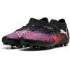 Image de PUMA Future 8 Match MG, Chaussure de Football Unisexe, PUMA Black-PUMA White-Glowing Red,