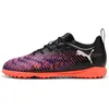 Image de Puma Future 8 Play TT JR, Chaussure de Football Unisexe, Puma Black-Puma White-Glowing Red,