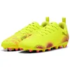 Image de PUMA Future 8 Play MG JR, Chaussure de Football Unisexe, Yellow Alert-PUMA Black-Sun Struck,