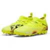 Image de PUMA Future 8 Match MG JR, Chaussure de Football Unisexe, Yellow Alert-PUMA Black-Sun Struck,