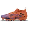 Image de PUMA Future 8 Match Fg/Ag Jr Chaussures de football unisexe pour enfant, Noir/orange, 38.5 EU