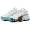 Image de PUMA Chaussures de Tennis Nova Elite Unisexes, Puma White PUMA Black Vivid Blue Heat Fire, 39 EU