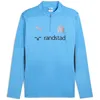 Image de PUMA Maillot d'entraînement zippé pour homme Olympique de Marseille, Bleu/cuivre, S