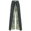 Image de Black Premium by EMP Femme Pantalon en Tissu Vert foncé avec Cache-coeur et Fentes XXL-3XL
