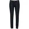 Image de Gothicana by EMP Femme Jeans Noir avec laçage sur Toute la Jambe W30L32