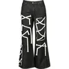 Image de Gothicana by EMP Femme Jeans Noir avec laçage sur Toute la Jambe et Coup W27L32