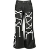 Image de Gothicana by EMP Femme Jeans Noir avec laçage sur Toute la Jambe et Coup W31L32