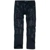 Image de Black Premium by EMP Homme Jean Cargo Slim Noir avec laçage W34L34