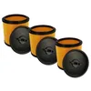 Image de vhbw 3x filtre plissé compatible avec Grizzly NTS 1423-S Inox aspirateur - noir/jaune