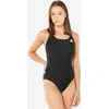 Image de Maillot de bain 1 pièce femme natation, 3 bandes noir et blanc