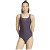 Image de adidas Femme 3 Stripes C-Back Swimsuit, Aurora Black/Aurora Plum, 38