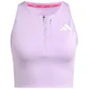 Image de adidas Adizero Débardeur de course à dos nu avec poches en gel pour femme, Prune poudrée, xl
