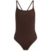 Image de adidas Damen ICONISEA Ribbed Padded Thin Straps Swimsuit, Aurora Coffee, 38
