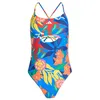 Image de adidas Damen Mexicana Florals TIE-Back Swimsuit, Glory Blue/White, 40