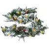 Image de Guirlande de sapin LED avec neige et baies lumière blanche chaude 274 cm avec 50 LED - Guirlande de Noël alimentée par batterie avec minuterie, éclairage décoratif pour art, sapin, Noël, Avent,