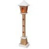 Image de Lanterne en bois avec 23 LED en blanc chaud - 75 cm - Lampe décorative de Noël - Fonctionne avec piles - Décoration d'hiver - Lampadaire d'ambiance