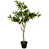 Image de Citronnier artificiel Arbre artificiel dans un pot noir 118 x 40 cm - Plante décorative - Arbre décoratif d'intérieur