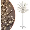 Image de Spetebo Sakura Arbre lumineux en fleurs de cerisier pour extérieur avec 180 fleurs LED - Hauteur : 180 cm - Éclairage blanc chaud - Avec prise d'alimentation IP44 - Éclairage de Noël - Arbre à fleurs