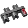 Image de vhbw Support mural d'accessoires compatible avec Dyson V8 Absolute, V11 Advanced aspirateur et ses embouts - Fixation, gris/rouge, 17,3 x 4,8 x 10cm