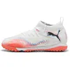 Image de PUMA Future 8 Match TT + Mid Jr Chaussure de Football, Blanche, Noire, Rouge éclatante, 34 EU