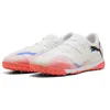 Image de PUMA Chaussures de Football Basses Future 8 Match TT Unisexe 42.5, White Black Glowing Red