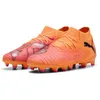 Image de PUMA Chaussures de Football Future 8 Pro FG/AG Unisexe 44.5, Heat Fire Black Ravish Orange Pink