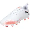 Image de Puma Unisex Kid's Future 8 Play FG/AG Jr Soccer Shoe, Puma White Puma Black Glowing Red, 30 EU