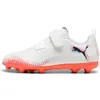 Image de PUMA Future 8 Play V FG/AG RB JR Soccer Shoe, White Black-Glowing Red, 24 EU