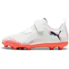 Image de PUMA Future 8 Play V FG/AG RB JR Soccer Shoe, White Black-Glowing Red, 23 EU