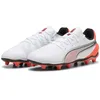 Image de PUMA King Match FG/AG JR Soccer Shoe, White-Glowing Red Black Silver, 41.5 EU