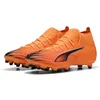 Image de PUMA Femme Ultra 6 Match+ FG/AG Wn's Chaussure de Football, Heat Fire Noir/Rouge Brillant, 37.5 EU