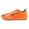 Image de Puma Chaussures de Football Ultra 6 Play TT Jr Unisexes pour Enfants, Heat Fire Puma Noir/Rouge Brillant, 31 EU