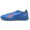 Image de PUMA Chaussures de Football Ultra 6 Play TT Unisexes, PUMA Ultra Bleue, Blanche et Rouge, 44 EU