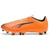 Image de PUMA Chaussures de Football Unisexes Ultra 6 Play FG/AG, Heat Fire PUMA Noir/Rouge Brillant, 40 EU