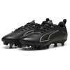 Image de PUMA Chaussures de Football Ultra 6 Play FG/AG Jr Unisexes pour Enfants, Puma Noir pétillant Vert Clair Terrain, 5 UK