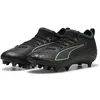 Image de PUMA Chaussures de Football Ultra 6 Match FG/AG Jr Unisexes pour Enfants, Puma Noir pétillant Vert Clair Terrain, 30 EU