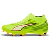 Image de PUMA Chaussures de Football Ultra 6 Match+ FG/AG Unisexes, Yellow Alert Black-Glowing Red-Lime Squeeze, 45 EU, Yellow Alert PUMA Squeeze Squeeze Noir/Rouge, 45 EU