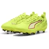 Image de PUMA Ultra 6 Play FG/AG JR Chaussure de Football, Yellow Alert Black-Glowing Red-Lime Squeeze, Pointure 34, Yellow Alert PUMA Squeeze Squeeze Noir/Rouge, 34.5 EU