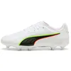 Image de PUMA King 20 Play FG/AG JR Chaussures de Football, Blanc/Rouge et Jaune, Pointure 45, Puma Alerte Blanche, Rouge, Jaune, 33 EU