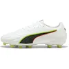 Image de PUMA Chaussures de Football Unisexe King 20 Match FG/AG, Blanc/Rouge et Jaune Alerte, 44 EU, Puma Alerte Blanche, Rouge, Jaune, 44.5 EU