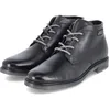 Image de bugatti - Bottines en cuir noires avec semelle à talon plat et à lacets ronds contrastés - Taille numeric_44